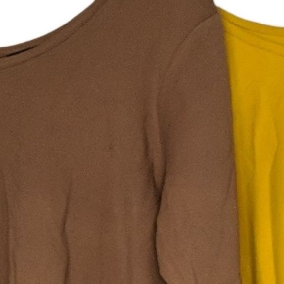 Set of 2 Attitudes by Renee Women's Top Plus Sz 2X Washed Cotton Brown A518211 - Picture 5 of 6